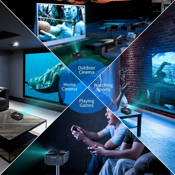 Projetor portátil YABER Y60 com atualização de 5500 Lux Full HD 1080P 200 "compatível com tela, projetor doméstico LCD LED - Imagem 11