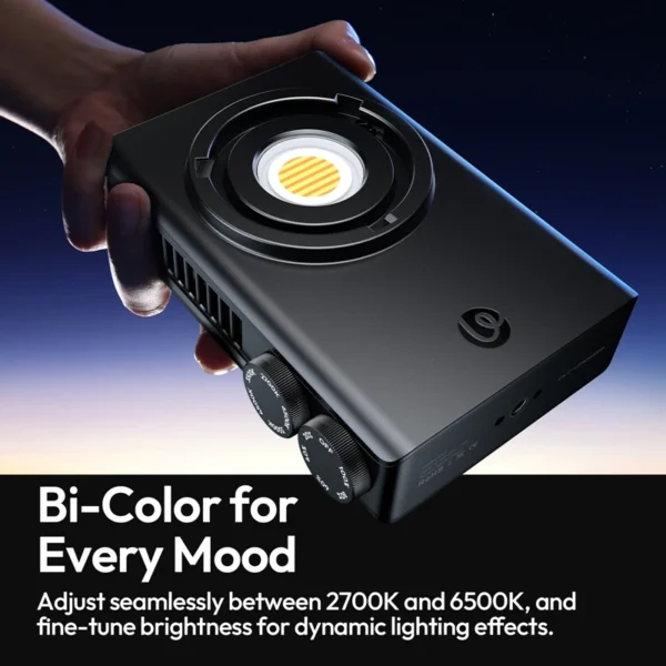 Ulanzi c01 100w luz cob portátil 2700k-6500k bicolor potência leve para câmera fotografia smartphone vlog streaming ao vivo - Imagem 4