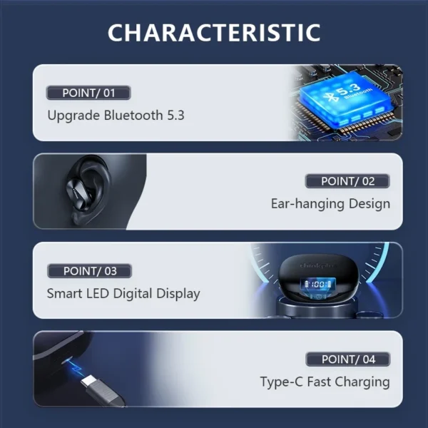 Original lenovo lp75 tws bluetooth v5.3 fones de ouvido sem fio led display digital redução ruído à prova dwaterproof água novo - Imagem 5