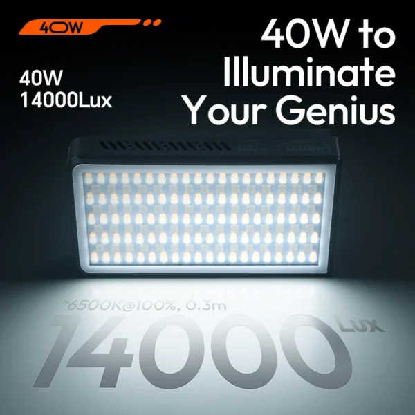 Ulanzi P40 RGB / P40 Bi 40W Luz de vídeo portátil com ventilador de resfriamento para fotografia Vlog ao vivo - Imagem 6