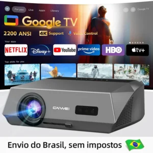 CAIWEI A10Q 4k Android 14 Projetor 1080P Full HD Foco Automático Alto Brilho Wifi 6 2200 Ansi Beam Projetores Smart Home Theater