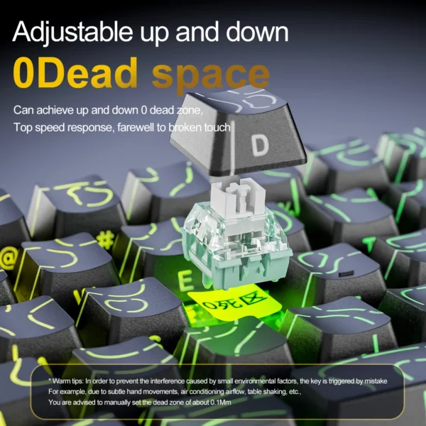 X68he ataque tubarão teclado magnético para jogos mecânico com fio para pro gaming 0.01mm gatilho rápido 8000hz socd/rs 0.125ms 128k taxa - Imagem 6