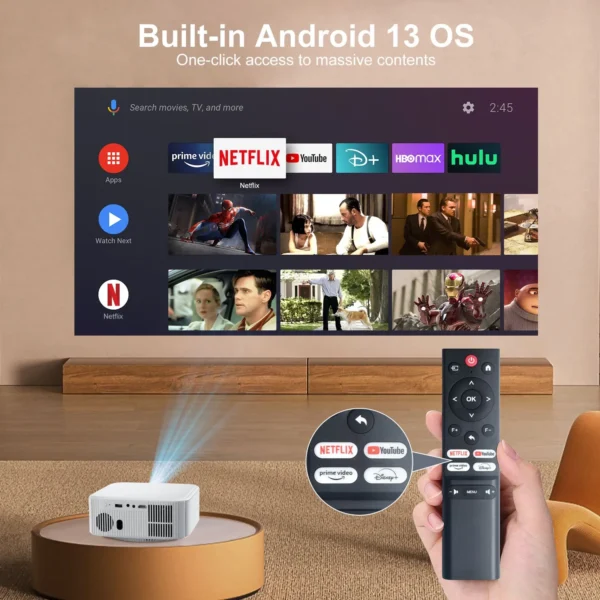 SALANGE P92 MAX Projetor Inteligente Android Netflix Oficialmente Licenciado HD 1080P BT5.2 WiFi 12000L Elec Focus Auto Keyston 4K Filme - Imagem 3