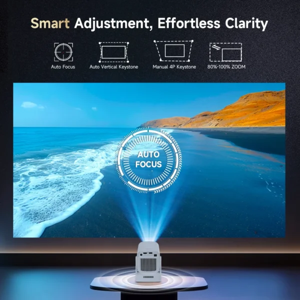 Magcubic HY310 Projetor 4K Suportado 1080P Android 11 Foco Automático 330 ANSI WiFi6 BT5.4 Air Mouse Controle de Voz Portátil Casa - Imagem 3
