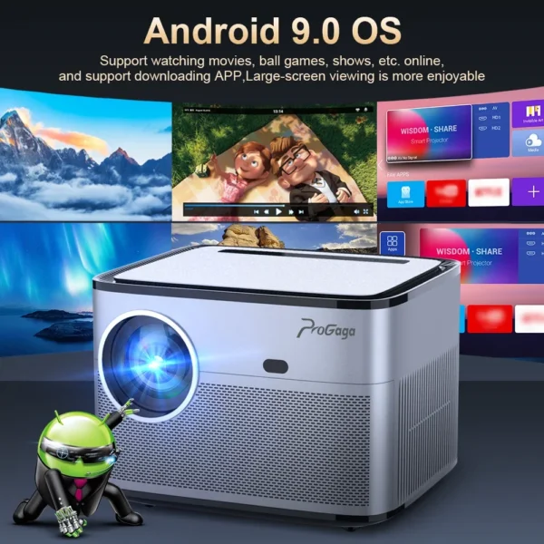 Pg550w foco automático full hd 1080p projetor 4k android wifi pg550 portátil vídeo filme cinema em casa projetor de feixe 3d - Imagem 2