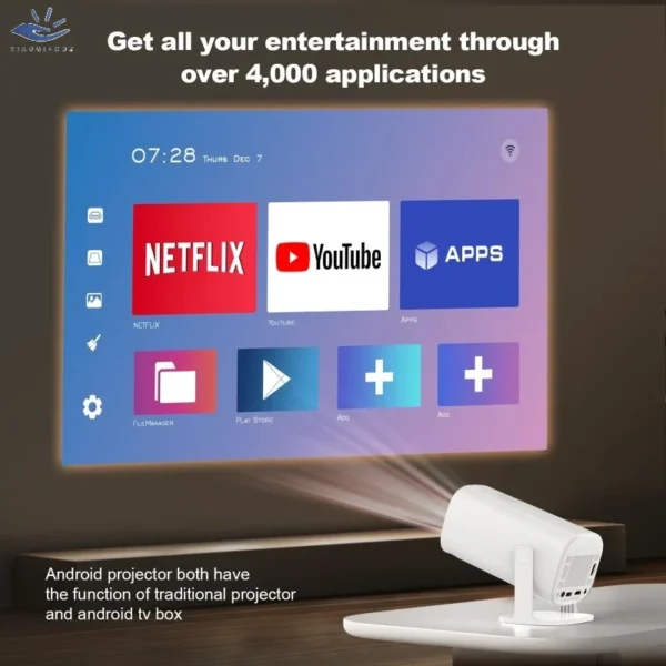 Xiaoqiaodz p30 4k projetor portátil home theater led mini 8k 1080p inteligente android videogame móvel bolso telefone cinema wifi bt - Imagem 3