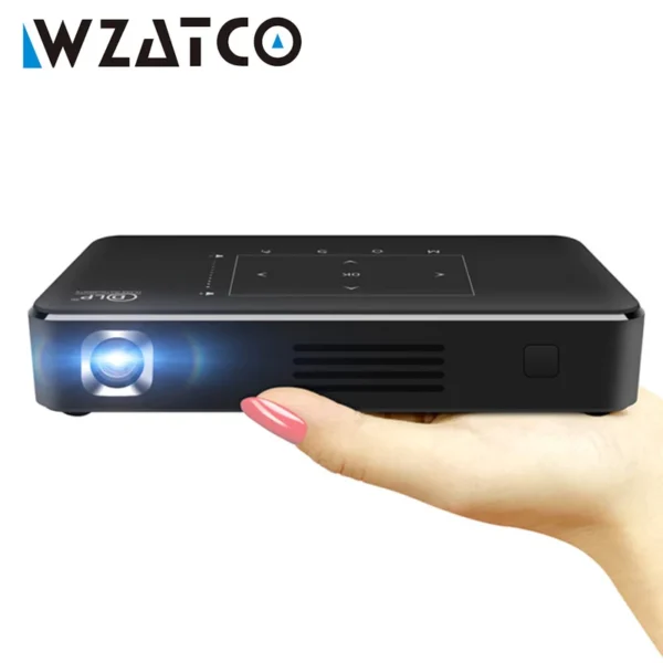 WZATCO P10 DLP Projetor 3D Smart WIFI MINI Projetores Suporte FULL HD 4K Home Theater LED Beamer Projetor Bateria embutida - Imagem 2