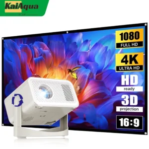 Projetor Home Cinema 650ANSI 4K nativo 1080P WIFI foco automático e correção keystone Android12 BT5.2 360 ° Mini Projetor Portátil