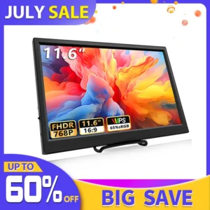 Compatível com HDMI Laptop Segunda Tela Gaming Extended Display, Monitor Portátil, Switch, PS4, Xbox, Raspberry Pi, 11,6"