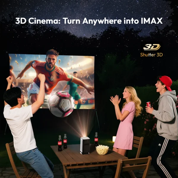 BYINTEK P70X Mini Projetor Portátil com Bateria Embutida 4K Suporte 3D Wifi para Filmes Ao Ar Livre Noite Projetores de Home Theater - Imagem 4