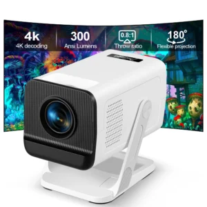 Pg310 300ansi 4k projetor android 11 projetor wifi6 bt5.4 mini projetor portátil cinema em casa inteligente pk hy320 mini projetor