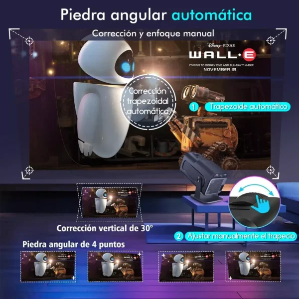 Novo projetor KaiAqua HY320 Android 11 390ANSI HD 4K nativo 1080P Dual Wifi6 BT5.0 Nível de cinema Projetor portátil HY300 atualizado - Imagem 3