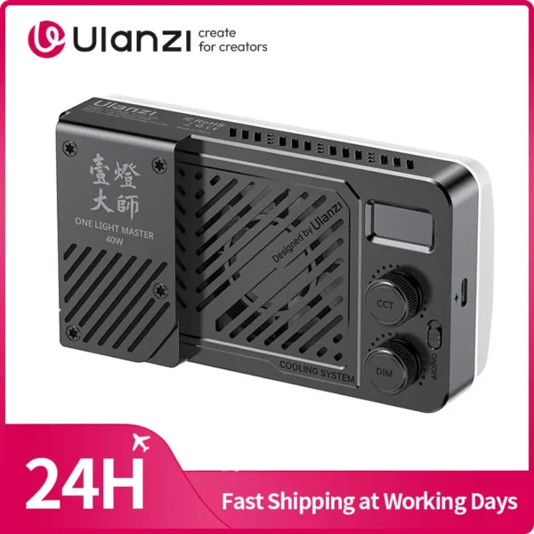 Ulanzi P40 RGB / P40 Bi 40W Luz de vídeo portátil com ventilador de resfriamento para fotografia Vlog ao vivo
