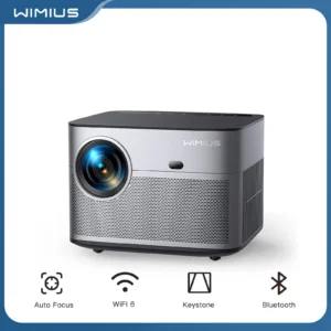 Projetor Wimius Nativo 1080P Full HD 500 ANSI 25000L 4K Suportado WIFI 6 Projetor Bluetooth Autofoco Correção Keystone