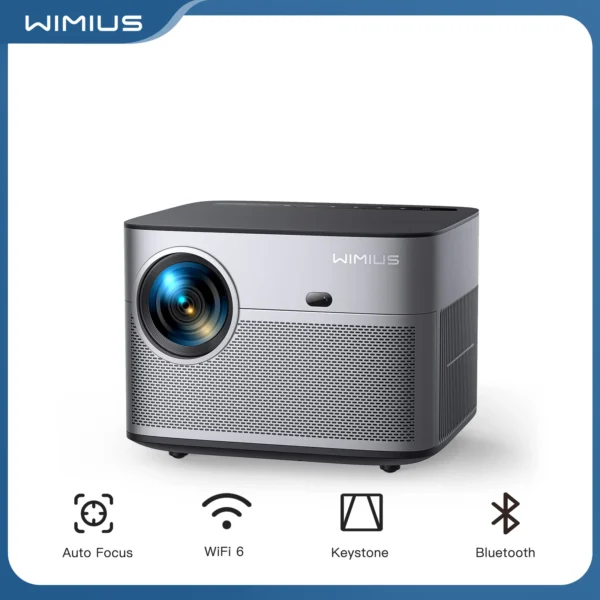 Projetor Wimius Nativo 1080P Full HD 500 ANSI 25000L 4K Suportado WIFI 6 Projetor Bluetooth Autofoco Correção Keystone