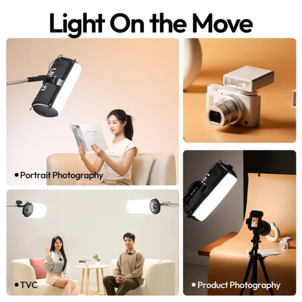 Ulanzi AL60 Luz LED inflável 2700K-6500K Luz de ar macio bicolor com alça Controle de APP portátil para estúdio de fotografia - Imagem 6