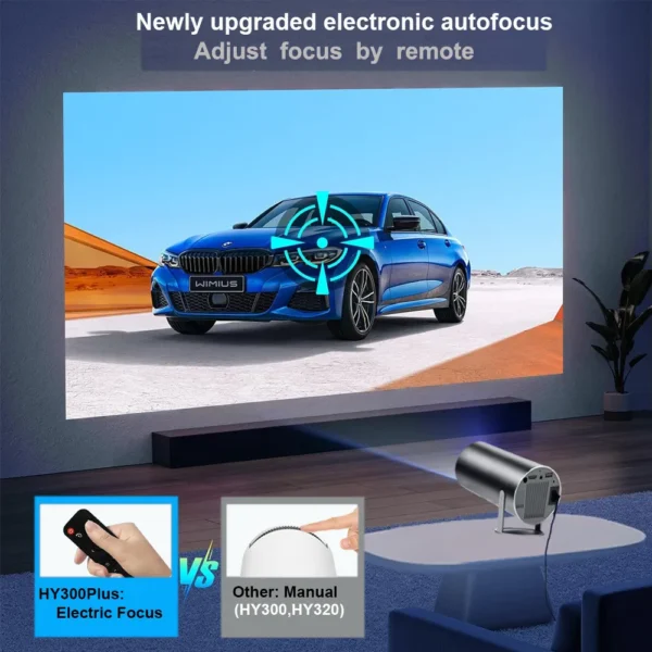 DITONG HY300 Plus HD Projetor portátil 4K 1280x720P Android LED Vídeo Home Theater Cinema Telefone mini Projetor Filme HY300 pro - Imagem 4
