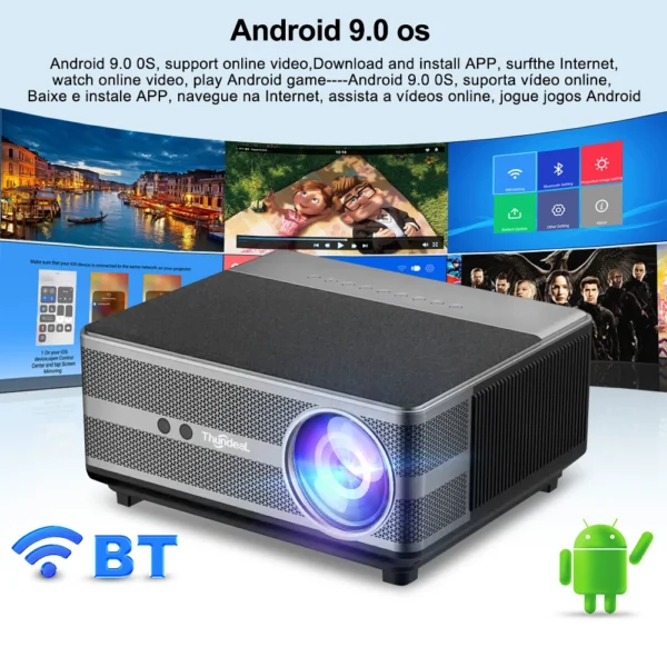 ThundeaL Projetor Android TD98 WiFi LED Vídeo Feixe de Filme TD98W Home Theater projetor 4k portátil smart tv home-appliance projetor 1080P nativo projetores no brasil - Imagem 4