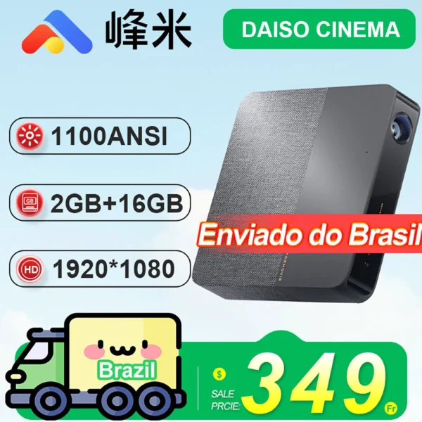 Formovie Fengmi S5 Projetor Laser, 1080P, 1100 ANSI Lumens, 40-150 ", 2GB + 16GB, Suporte Auto Foco, Home Theater, Telefoto Beamer