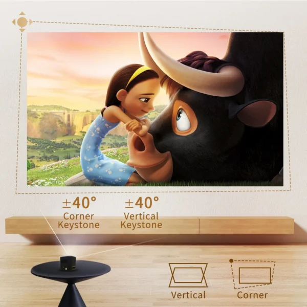 Projetor Android Portátil e Portátil Inteligente, 4K WiFi, Controle de Toque D048A, Home Theater ao ar livre, Ultra Mini Projetor - Imagem 6