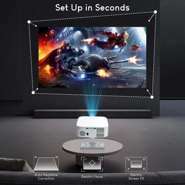 Salange netflix projetor p92max inteligente android 13 1080p bt5.2 wifi6 12000l foco eletrônico auto keyston 4k filme hd cinema em casa - Imagem 2