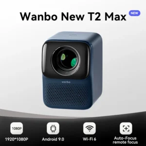 Wanbo novo projetor t2 max 1080p full hd android 9.0 mini wifi foco automático 450ansi projetor portátil som de alta fidelidade casa ao ar livre
