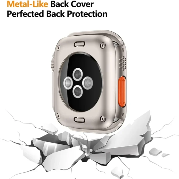 Capa protetora de tela para apple watch 45mm 44mm 40mm 41mm, capa dura para pc dianteiro e traseiro iwatch 9 8 7 se 6 5 4 mudança para ultra - Imagem 3