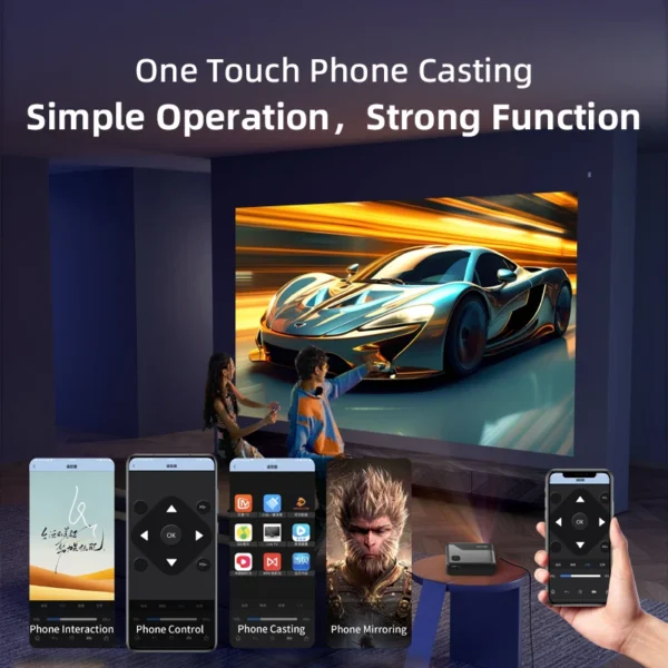 Projetor LED inteligente 4K HDR Android TV 11 1080P Full HD 5G WiFi Suporte de foco automático Dolby Áudio Portátil Home Theater Cinema IPTV - Imagem 6