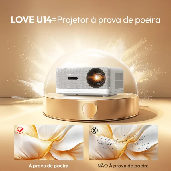 BYINTEK LOVE U14 Full HD 1080P Projetor 4K Inteligente Bluetooth WiFi 6 Suportado 1250ANSI Foco Automático Projetores de Cinema Home Theater - Imagem 2
