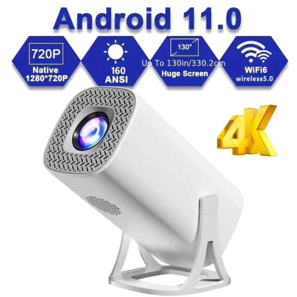 S40 android 11 mini projetor suporte 4k 2.4g/5gwifi bt5.0 projetor 1280*720p projetor portátil de cinema em casa, atualizado hy300