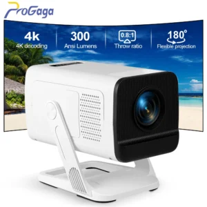 PROGAGA PG310 Mini Projetor 4K Android 300Ansi BT5.4 Projetor Para Filme PG310 Smart Home Theater Vídeo Ao Ar Livre Projetor Portátil
