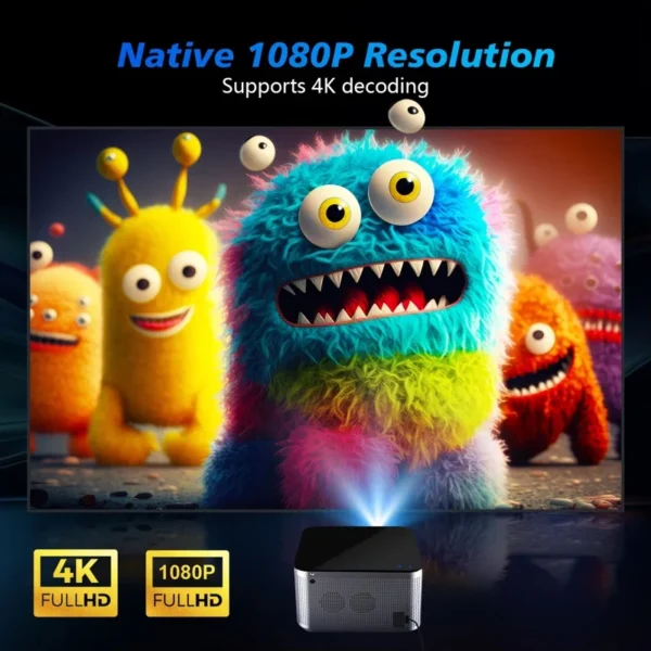 Magcubic HY350 Pro 580ANSI Projetor Android 11 4K 1080P Wifi6 Controle de Voz Allwinner H713 Foco Eletrônico BT 5.0 Home Cinema - Imagem 2