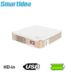 Smartldea novo portátil dlp hd mini projetor de bolso cinema projetor bateria embutida & alto-falante digital vídeo game espelho beamer