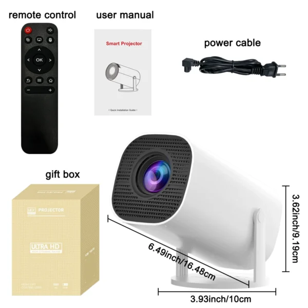 Mini Projetor com WiFi e Bluetooth, Suporte 4K, Sistema Android, Portátil para Home Theater, Negócios, Jogos - Imagem 3