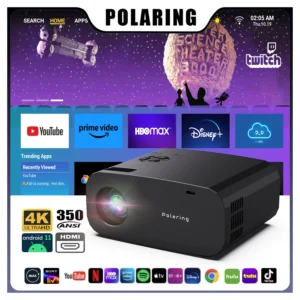 Projetor P7 Pro Android Polaring, Todos Vencedor, H713, 6G, WiFi, BT, 350Ansi, Casa, Keystone, HDMI, 1080P, Projetor 4K