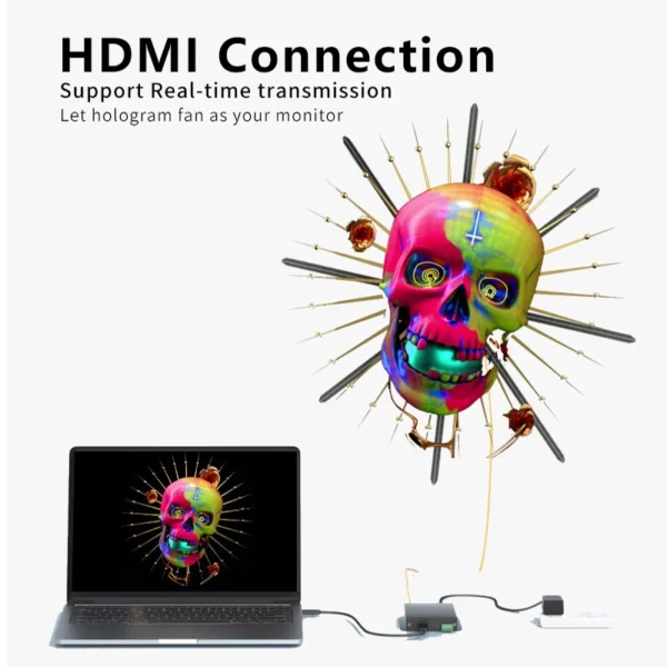Projetor Holográfico para Suporte a Eventos, Exibição Holográfica, Ventilador LED 3D, Streaming em Tempo Real, HDMI, 150cm - Imagem 3