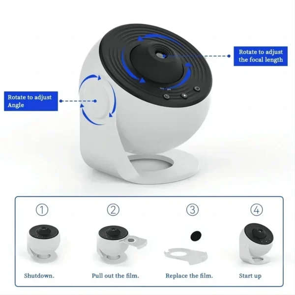 New Star Projector Galaxy Light 13 em 1 Planetário 360 ° Rotativa Aurora Night Light Lâmpada para Quarto Céu Estrelado Crianças Presente Adulto - Imagem 3