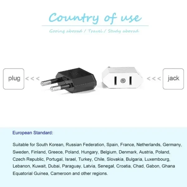 1 pçs adaptador da ue conversor de viagem adaptador americano  eua para ue plug euro plug adaptador elétrico ac tomada elétrica - Imagem 11