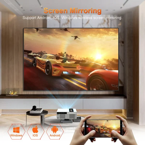 Xnano X6 Novo produto Projetores Full HD 1080P 380 ANSI Lumens Vídeo Home Theater Android 13 5G WiFi BT5.2 Projetor de feixe de LED - Imagem 6