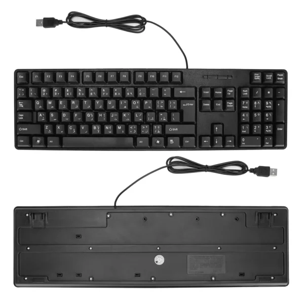 Teclados de computador design ergonômico durável usb com fio árabe inglês teclado mecânico para laptops pc - Imagem 4