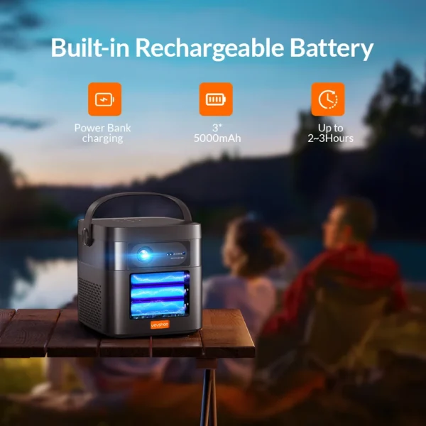 Vevshao v50 projetor portátil 4k 3d wifi full hd1080p alto-falantes embutidos 2x10w projetores de home theater com bateria de 15000mah - Imagem 2