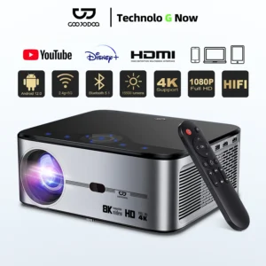 Goojodoq-full hd 1080p levou projetor, 4k, 8k, 700ansi, 15500lumens, android, wi-fi, vídeo, home theater, cinema