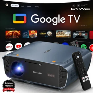 Projetor CAIWEI S7+ Google TV para filmes 4K Full HD 1080P Android 14 2000 ANSI Vídeo Home Theater Projetores inteligentes com Dolby