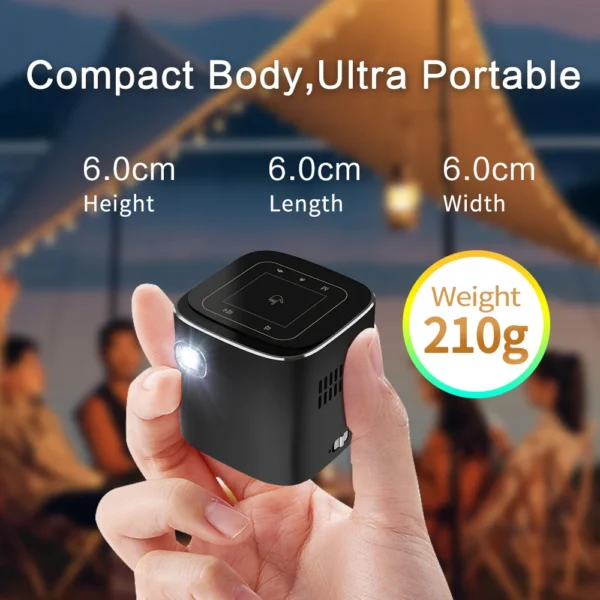 Projetor Android Portátil e Portátil Inteligente, 4K WiFi, Controle de Toque D048A, Home Theater ao ar livre, Ultra Mini Projetor - Imagem 2