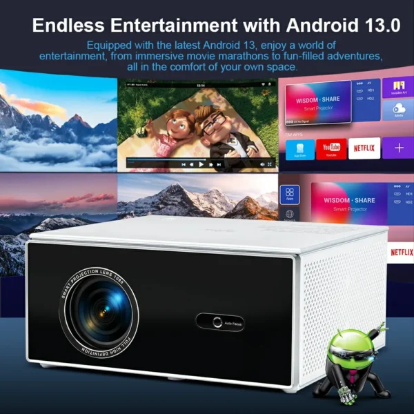 Thundeal projetor portátil tda7w android 13 wifi para 2k 4k full hd 1080p 3d projetor cinema em casa projetor de feixe de vídeo 2g 32g - Imagem 6