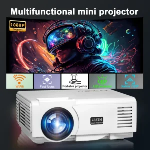 Pequeno projetor USB HDMI, mini LED DLP de vídeo de filmes ao ar livre portátil para viagens de entretenimento doméstico