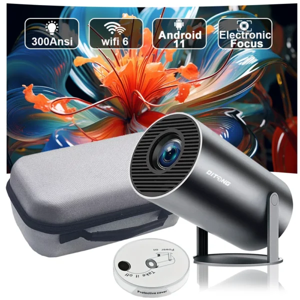 DITONG HY300 Plus HD Projetor portátil 4K 1280x720P Android LED Vídeo Home Theater Cinema Telefone mini Projetor Filme HY300 pro