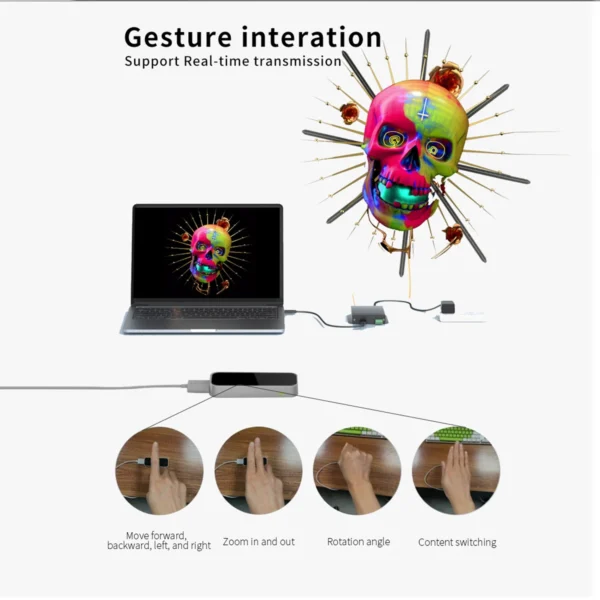 Projetor de holograma HDMI Interação homem-máquina Ventilador 3D em tempo real Suporte solo/emmenda para eventos - Imagem 2