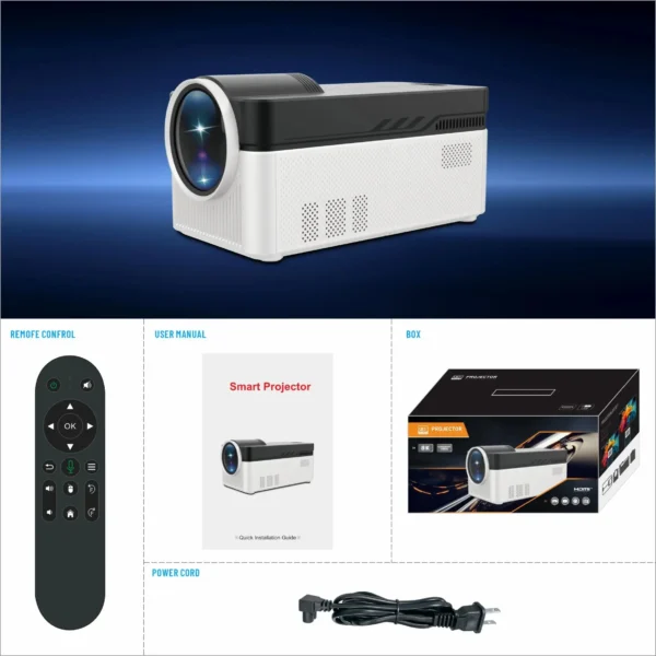 Projetor HY450 900ANSI 2G/32G 1920X1080 com deslocamento automático 8K 4K BT5.4 Foco eletrônico WiFi6 AllwinnerH716 Voz - Imagem 5
