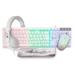 COMBO GAMER STARTER BRANCO (TECLADO+MOUSE+FONE+MOUSEPAD) – EVOLUT